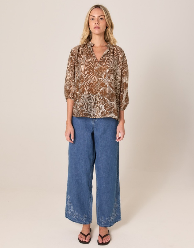 Fate + Becker - Tallulah Split Neck Blouse