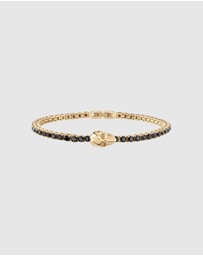 Philipp Plein - Plein Tennis Royal Gold-Tone Tennis Bracelet Black Crystal
