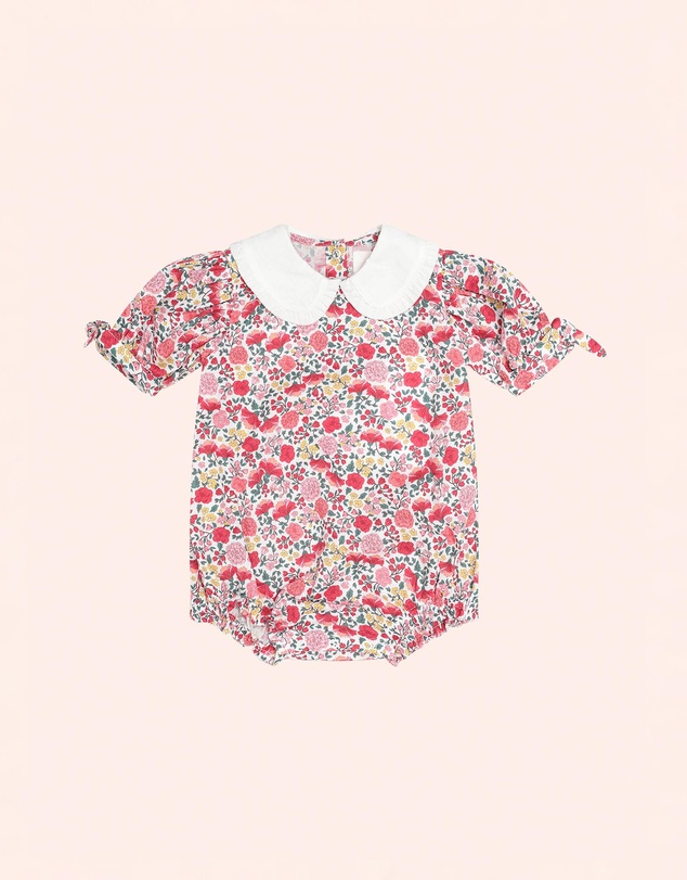Huxbaby - Festive Floral Frill Collar Bubble Romper - Babies