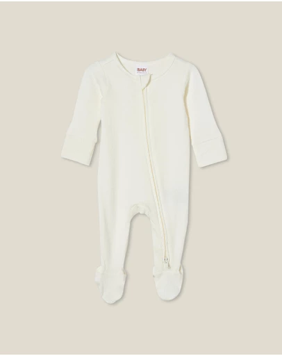 Cotton On Kids - Littlie Organic Long Sleeve Zip Romper
