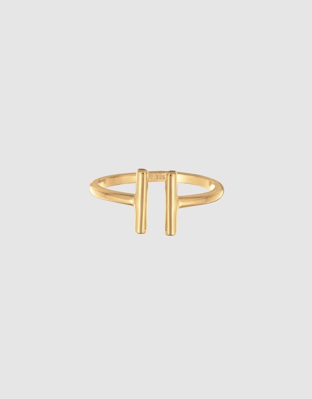 Elli Jewelry - Geometric Band Ring in Gold-Plated 925 Silver