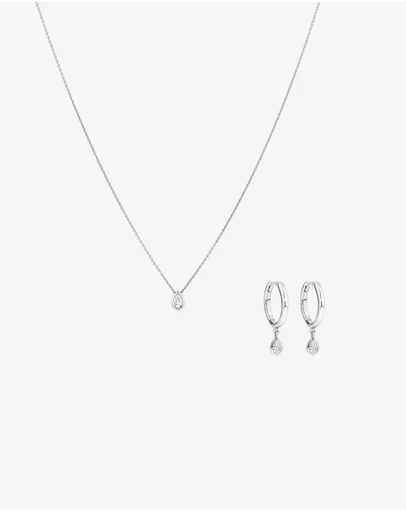 Michael Hill - 0.25 Carat TW Laboratory-Grown Pear Diamond Bezel Box Set in Sterling Silver