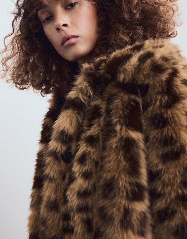 M.N.G - Fur-Effect Leopard-Print Coat