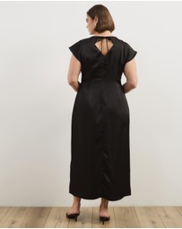 Atmos&Here Curvy - Becca Lace Trim Satin Maxi Dress