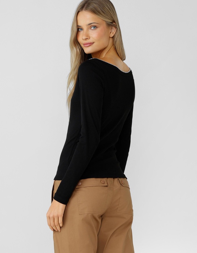 Lorna Jane - Sonnet Lace Rib Long Sleeve Top