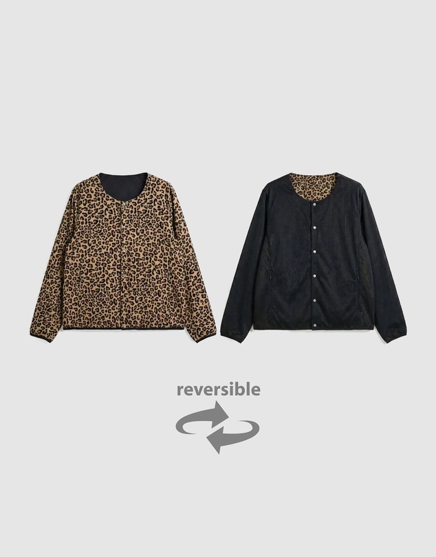 TAION - Non Down Basic Reversible Crew Neck Cardigan