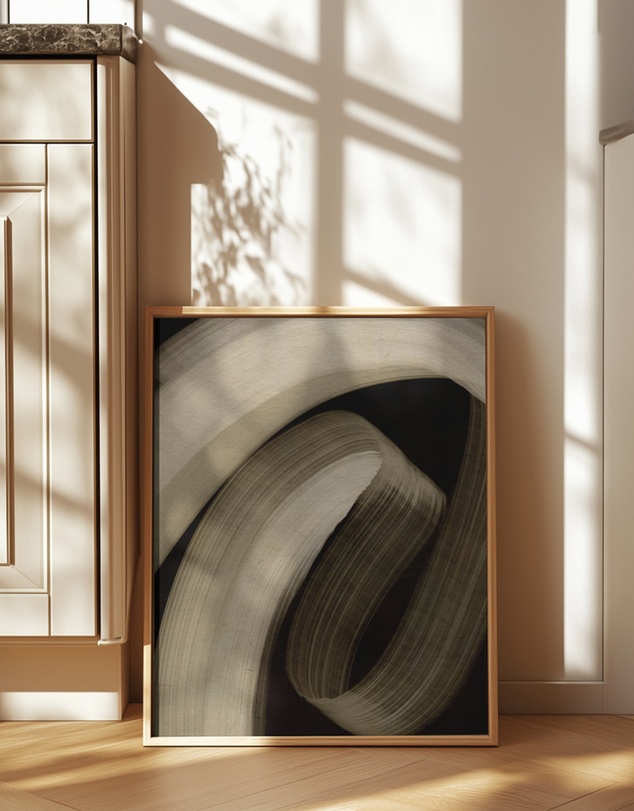Olive et Oriel - Beige Strokes No 3 by Treechild Art Print