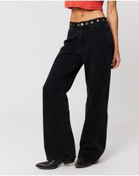 Abrand - 95 Mid Baggy Eyelet Jeans