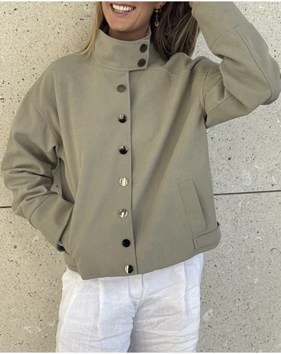 Lover - Lucinda Suede Look Funnel Neck Jacket