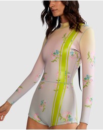 Cynthia Rowley - FLORAL RACING STRIPE WETSUIT