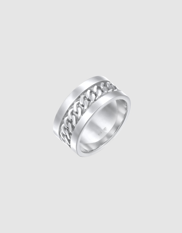 Elli Jewelry - Wide Chain Band Ring in 925 Silver