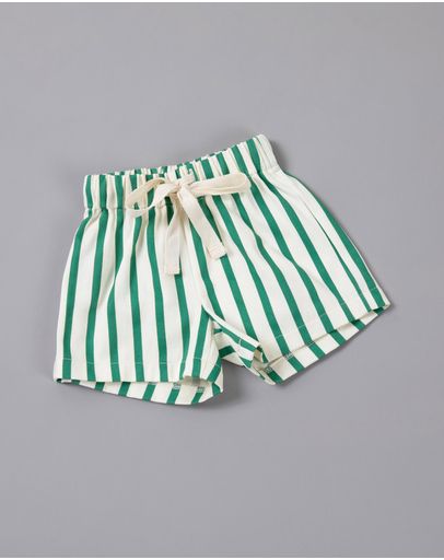 Cream & Green Stripe