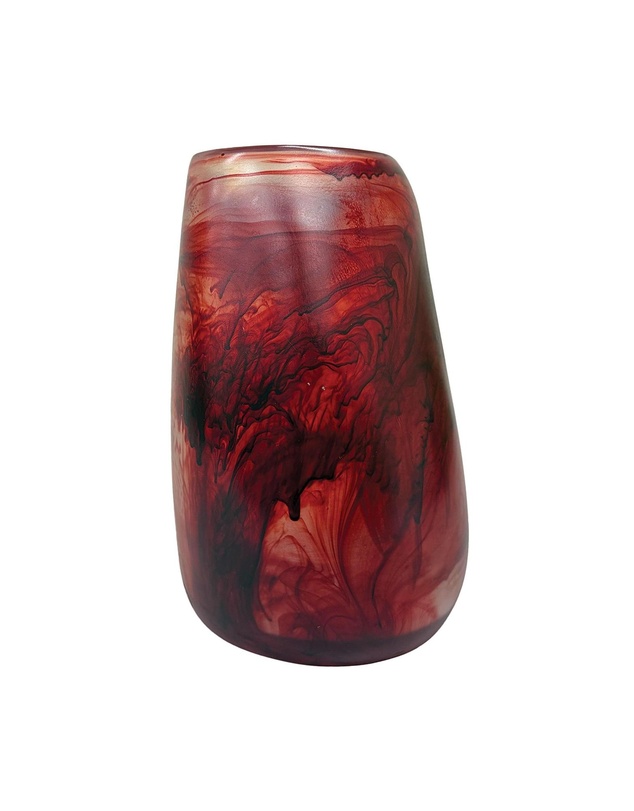 Urban Attitude - Urban Attitude RACH Large Vase Height 25.5cm, Width 17cm, Opening 6cm x 9cm - Berry Red