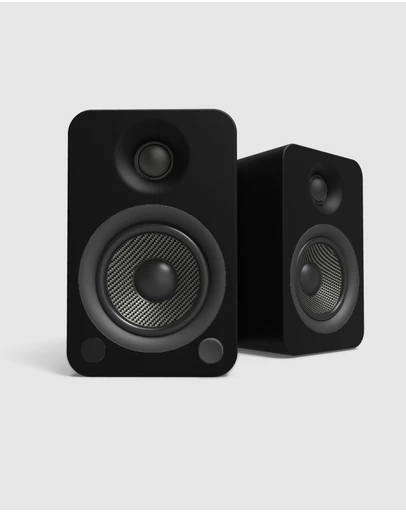 iWorld - Kanto YU4 140W Powered Bookshelf Speakers with Bluetooth and Phono Preamp - Pair, Matte Black