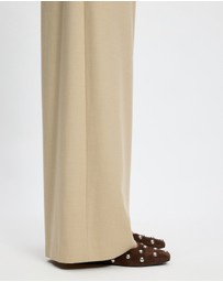 AERE - Studded Suede Ballet Flats
