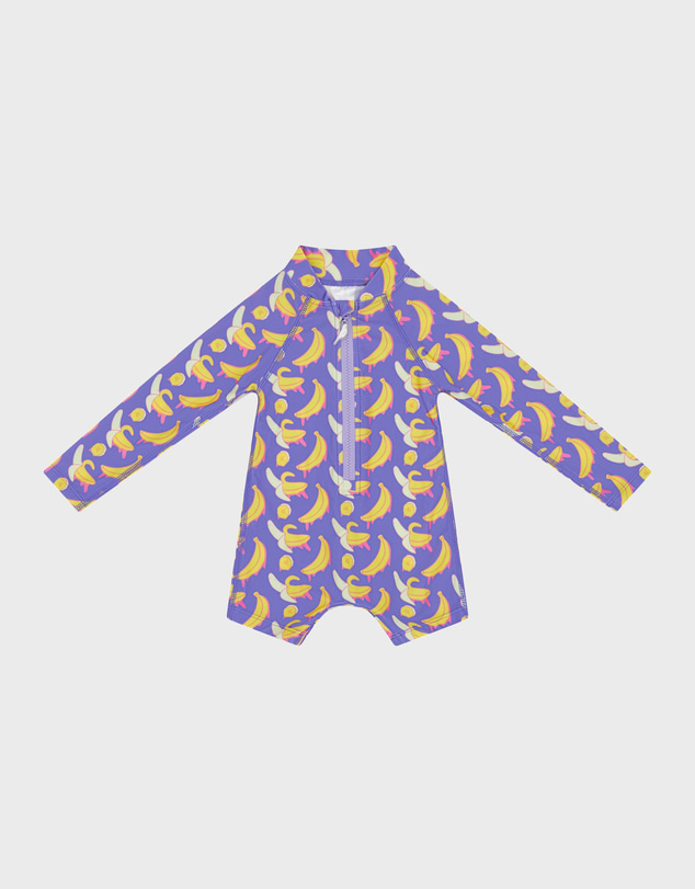 Budgy Smuggler - Kids Onesie Swim Bundle in Drippy Bananas UPF 50+