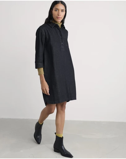 Seasalt - Seasalt Cornwall Navy Guidebook Denim Shirt Dress