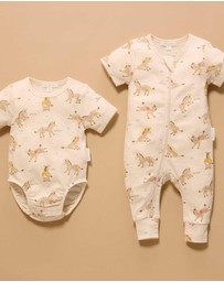 Purebaby - Rib Short Sleeve Bodysuit -Kids-Babies