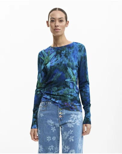 Desigual - Lightweight sweater with garden flowers