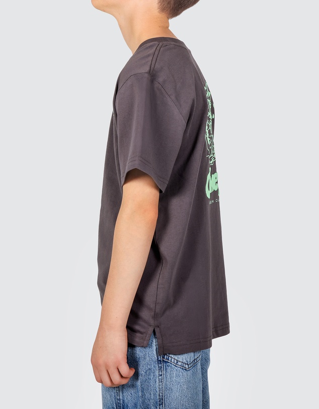 Skwosh - Crikey Boys Back Print Tee in Charcoal