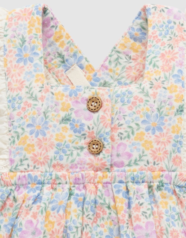 Purebaby - Floral Romper -Kids-Babies