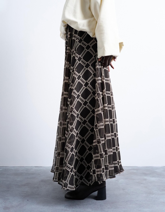 TOPSHOP - Check Print Full Circle Maxi Skirt