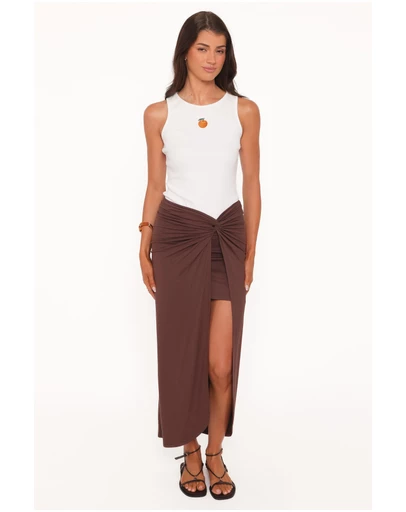 Petal & Pup - Cassandra Sarong Skirt - Dark Brown
