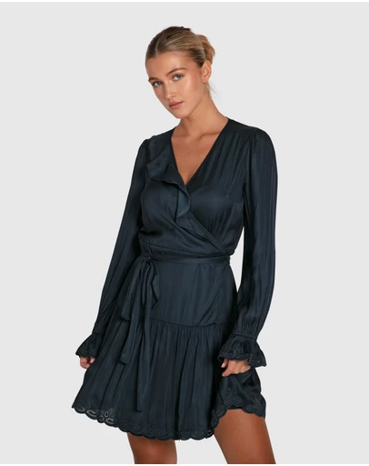 Belle & Bloom - Wild Flower Embroidered Wrap Dress
