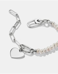 THOMAS SABO - THOMAS SABO Connect Charm Bracelet Paperclip with Pearls Silver