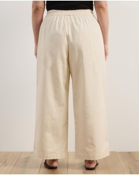 Atmos&Here Curvy - Willow Piping Cotton Twill Pants