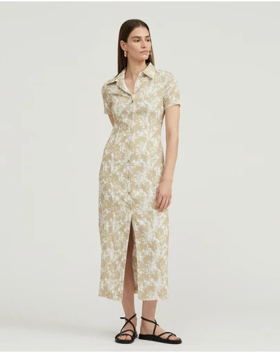 Third Form - Waffle Midi Shirt Dress 