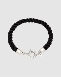 Kuzzoi - ICONIC EXCLUSIVE - Bracelet Male Cord Black 925 Sterling Silver
