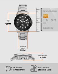 Fossil - Fossil Silver Tone Analogue Watch