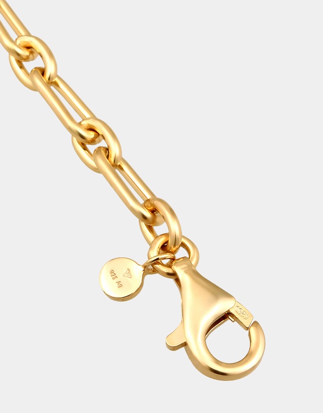 Elli Jewelry - Bracelet Women Basic Link Chain 925 Sterling Silver Gold Plated