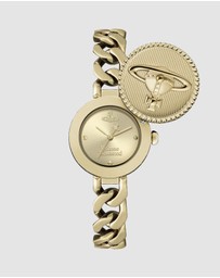 Vivienne Westwood - Vivienne Westwood Orb Button 25mm Gold Strap Watch