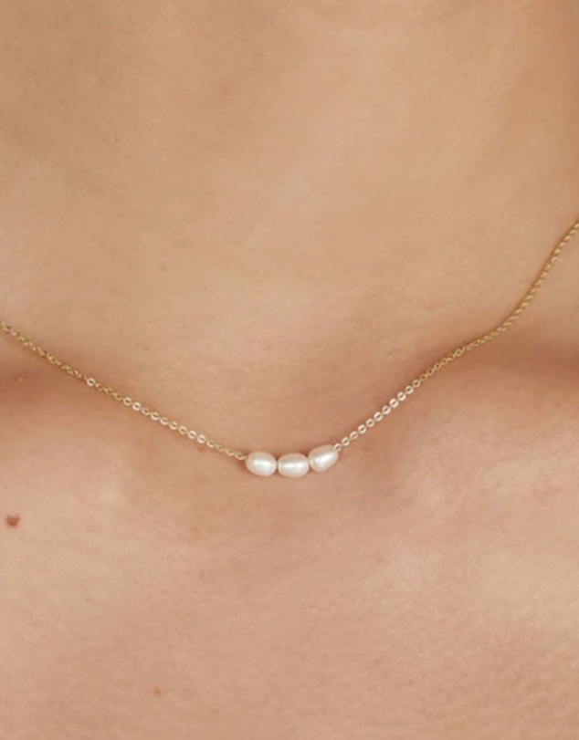 SAINT VALENTINE - Mini Pearl Necklace - Gold