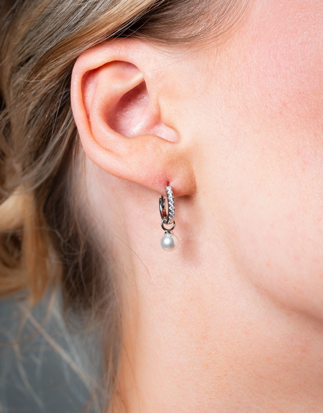 Georgini - Baby Pearl Silver Hoop