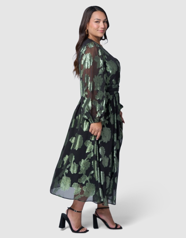 Pink Dusk by Curve Project - Secrets Metallic Maxi Dress