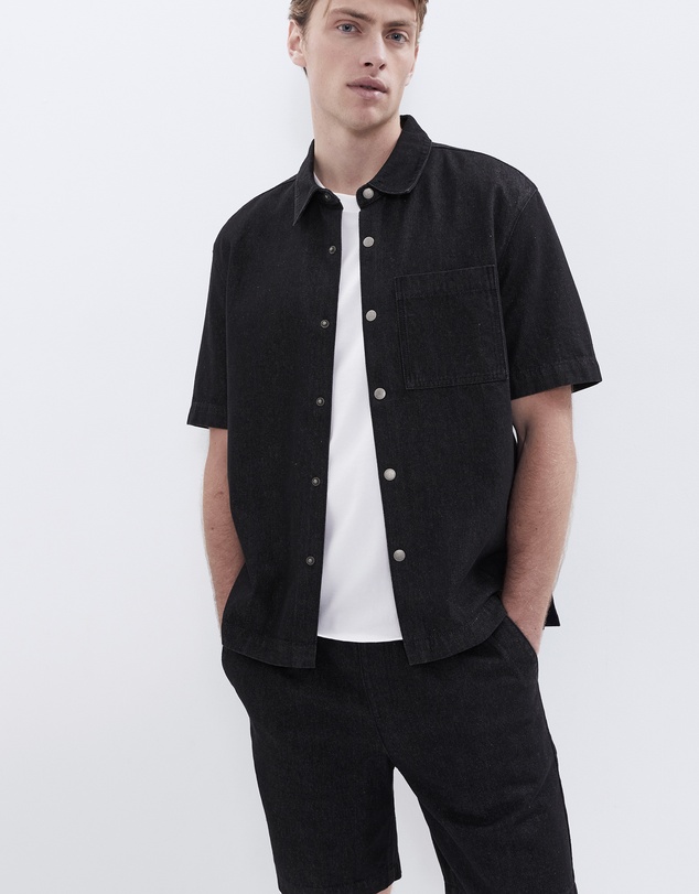UNISON - Oversized Denim S/S Shirt