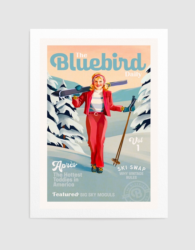 Olive et Oriel - The Bluebird Daily Pinup Ski by The Whiskey Ginger Art Print