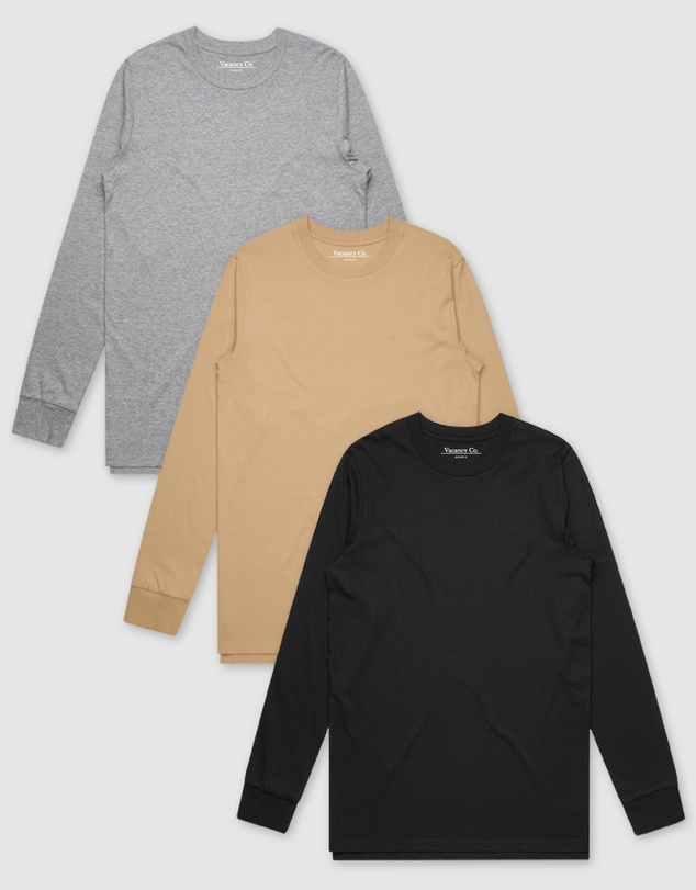 Vacancy Co - 3-Pack Vacant Long Sleeve Tee