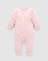 Purebaby - Ribbed Zip Growsuit -Kids-Babies