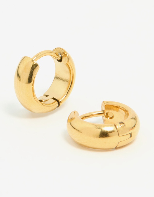 Lovisa - Waterproof Gold Plated Stainless Steel Chubby Huggie Earrings