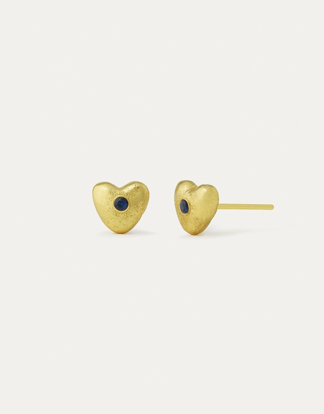 Ottoman Hands - Marina Blue Heart Stud Earrings