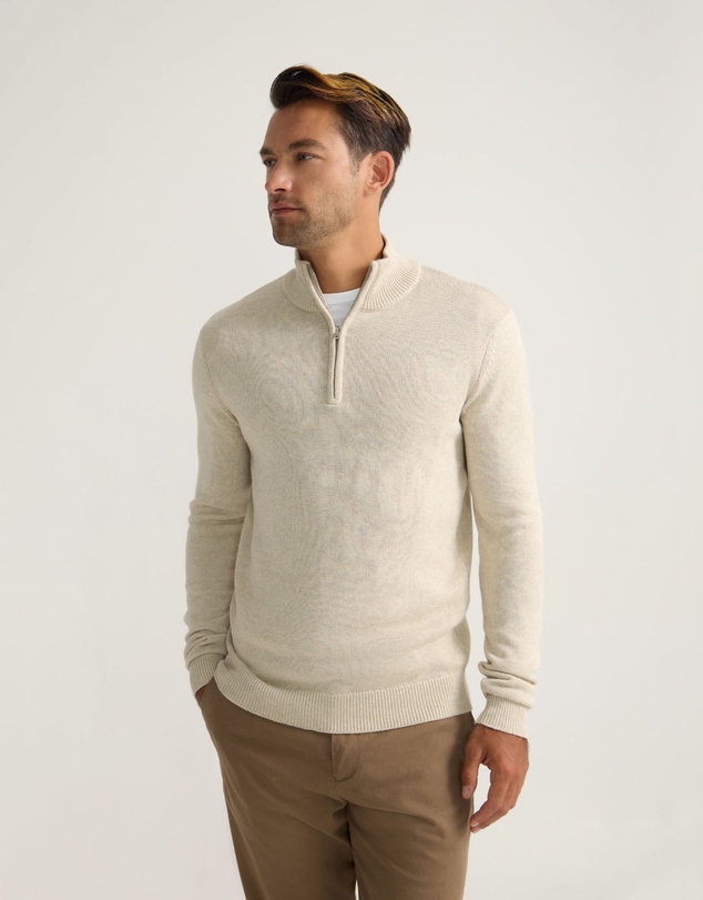 Oxford - Robert Zip Neck Knit Pullover