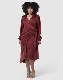 Pink Dusk by Curve Project - Girl Crush Satin Wrap Dress