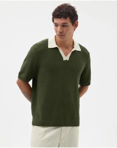 AERE - Contrast Collar Relaxed Cotton Polo