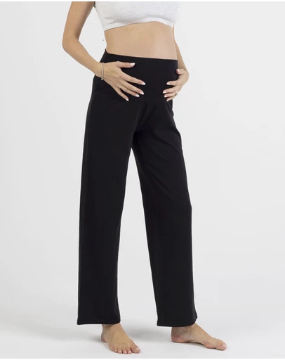 Angel Maternity - Straight Cut Maternity Bamboo Pants in Black