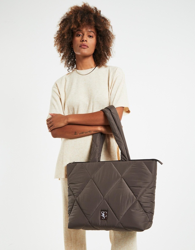 Subtitled - Nylon Quilted Puff Tote Bag