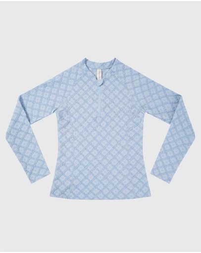 Aqua Blu Kids - Stepping Stones Blue Long Sleeve Rash Vest - Teens
